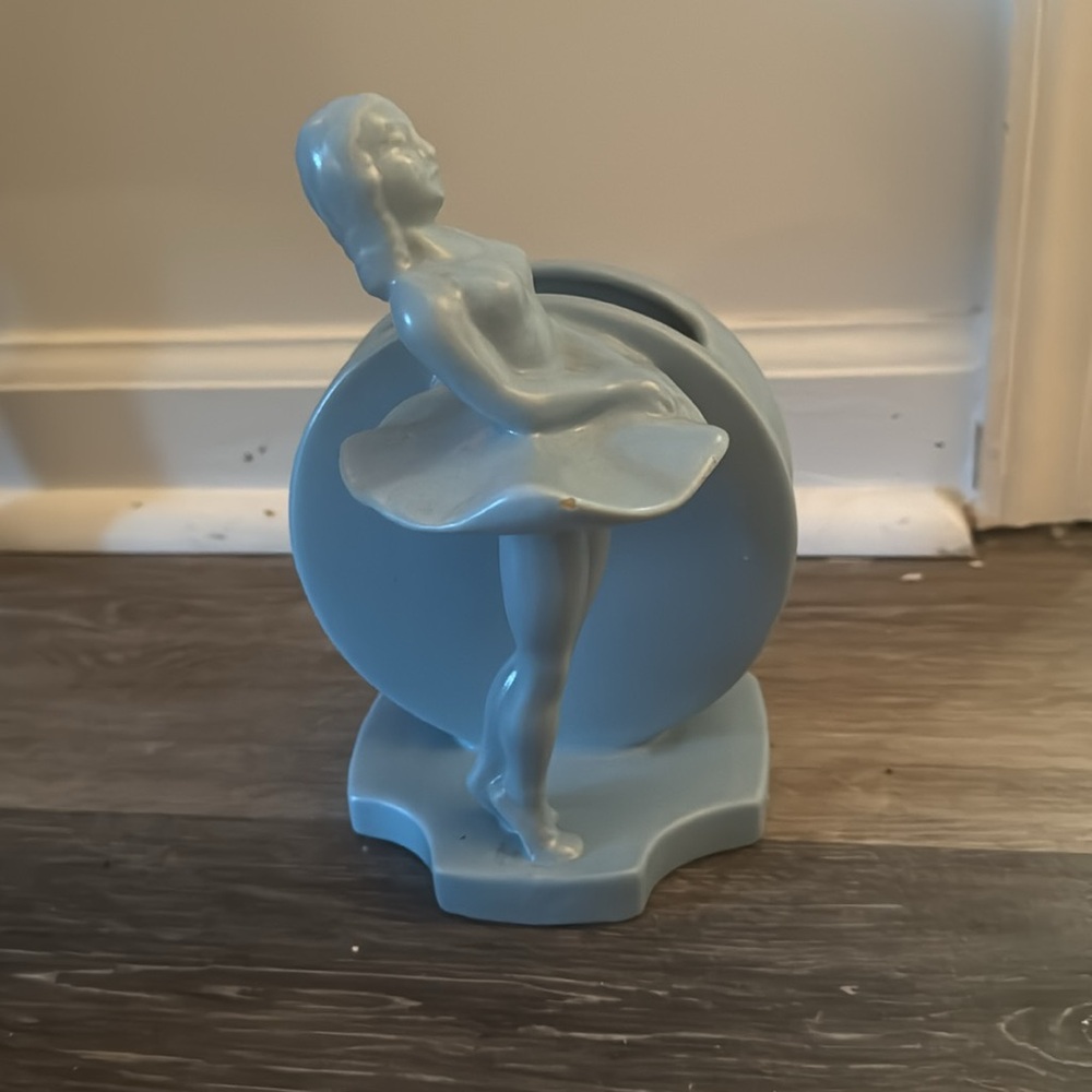 Vintage Royal Haeger 1940's Art Deco Ballerina Vase light blue - Picture 2 of 11